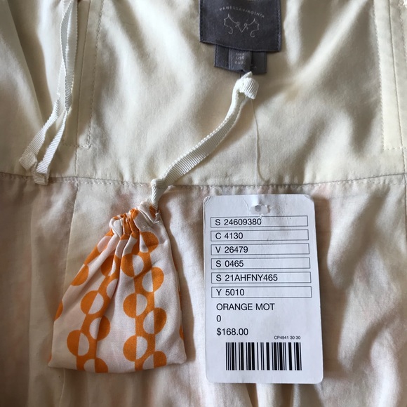 Anthropologie orange/cream strapless dress - Picture 2 of 3